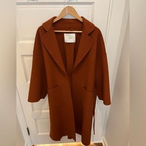 MANGO burnt orange wool coat